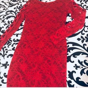 Red Lace Dress by Jump. Size L.